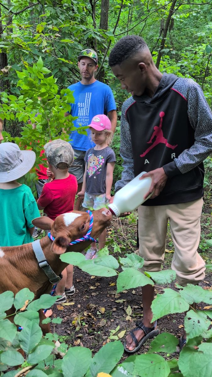 Group learning in the farm garden