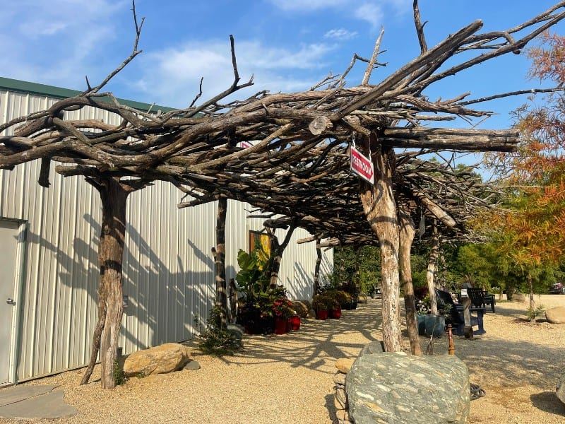 A pergola at Hornbaker Gardens