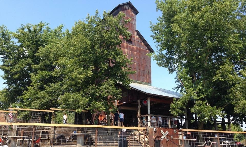 Rustic exterior of Psycho Silo Saloon