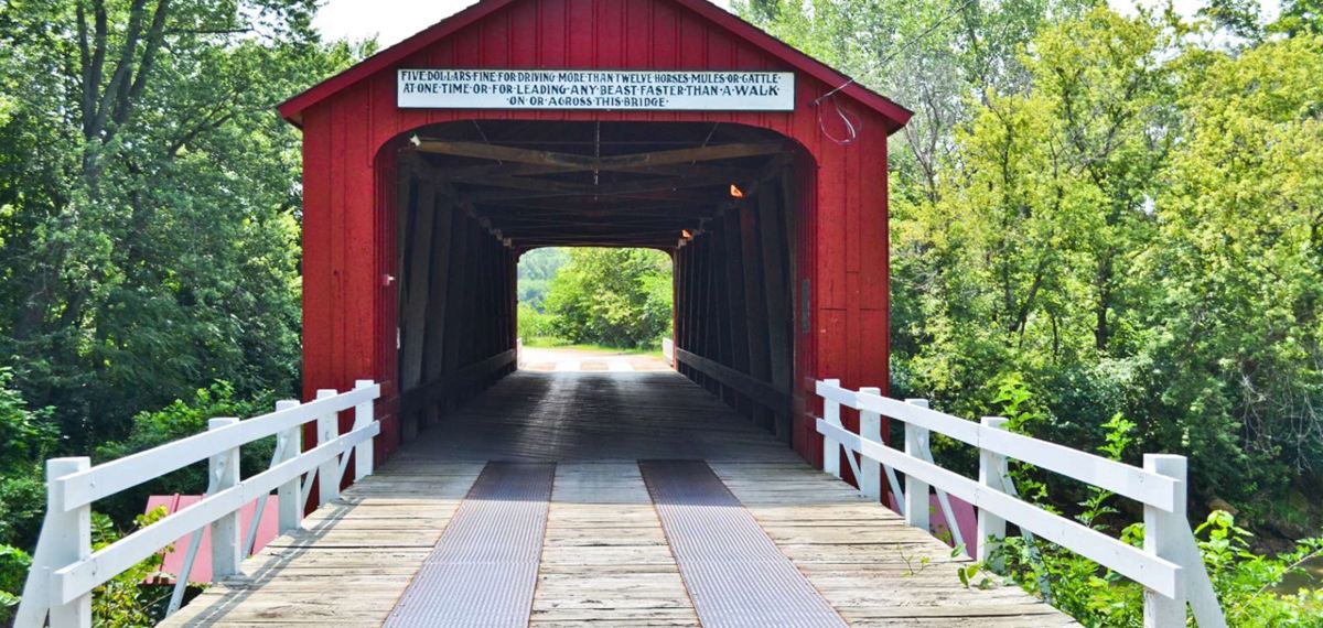 Historic Red Covered Bridge near Princeton