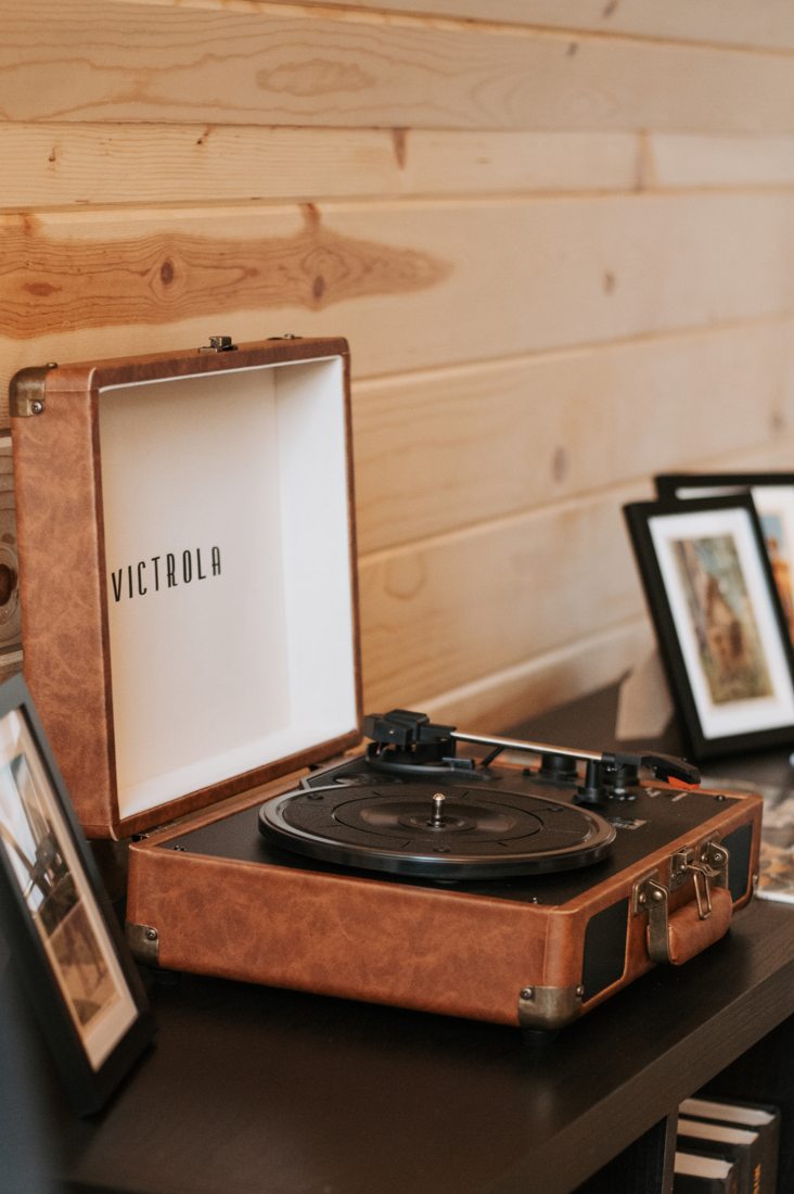 Record-player detail inside The Wildflower.